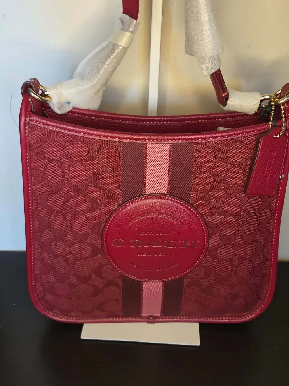 Coach Dempsey File Bag in Signature Jacquard with Stripe